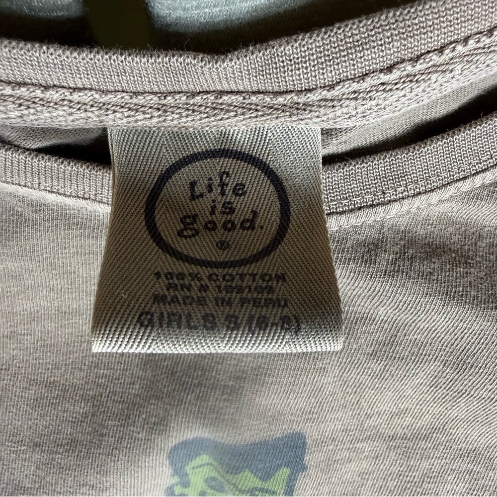 Life Is Good Kids Long Sleeve Shirt in Brown Be Frank Girls Small 6-8 - Picture 2 of 4